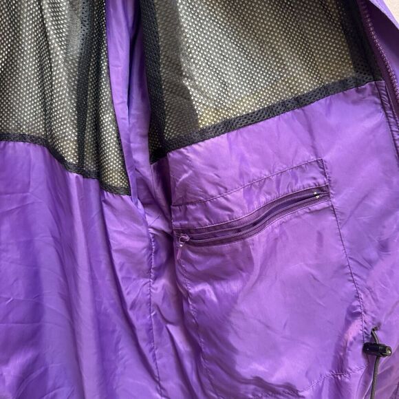 VTG Helly Hansen Men’s Packable Multi-Pocket Black Purple Rain Jacket Sz L - Picture 10 of 13